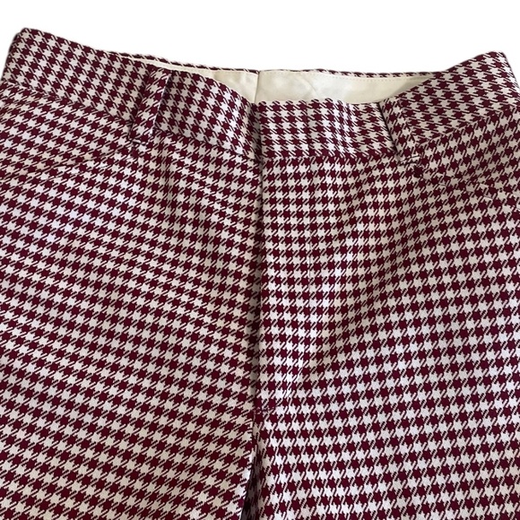 New Vintage Farah Houndstooth Print Red and White Plaid Pants 32/30 - Picture 5 of 9